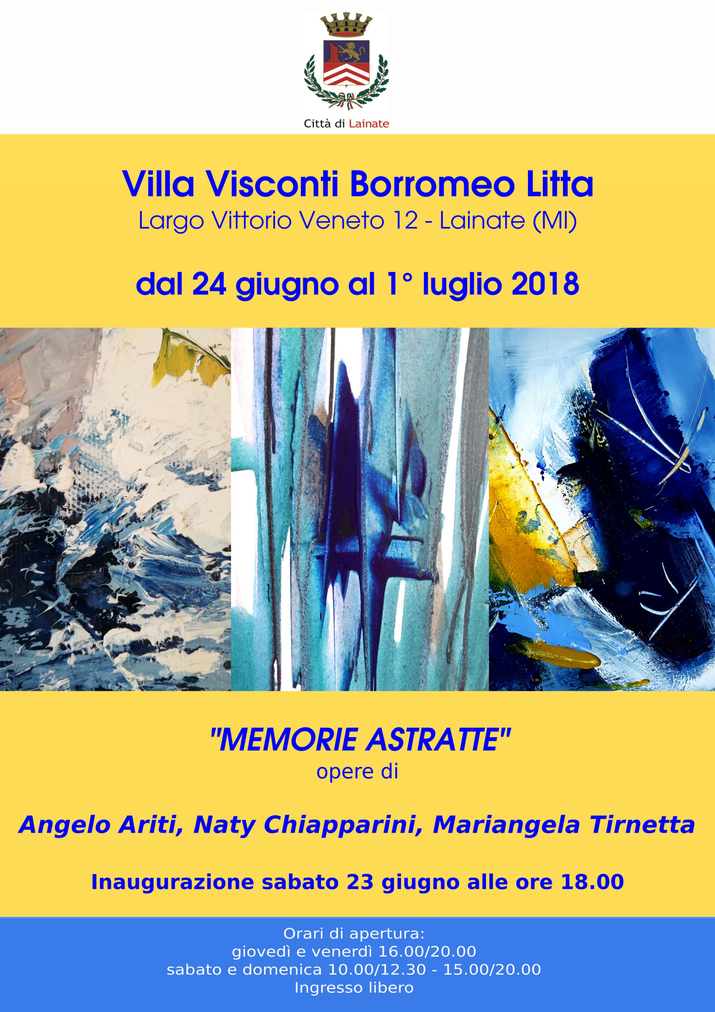  'Memorie astratte' di Angelo Ariti,  Naty Chiapparini, Mariangela Tirnetta